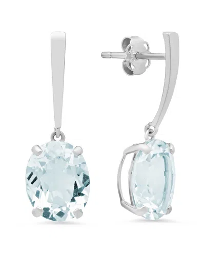 Maxcolor 14k 3.70 Ct. Tw. Aquamarine Drop Earrings