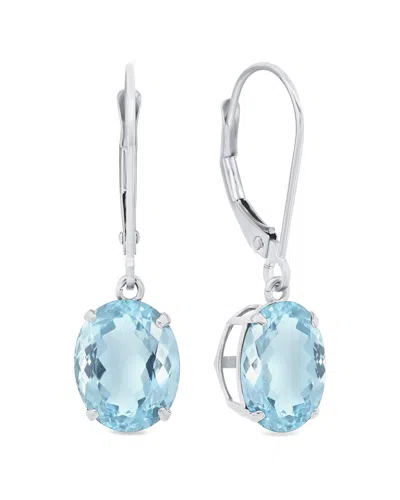 Maxcolor 14k 4.00 Ct. Tw. Aquamarine Dangle Earrings