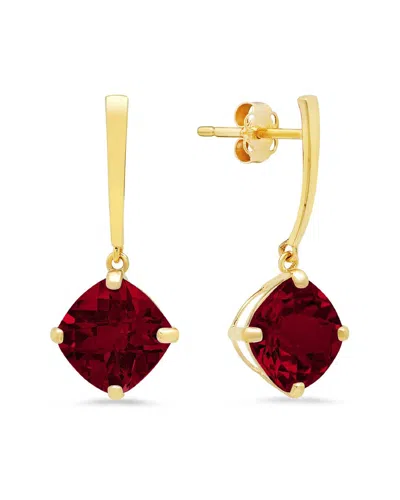 Maxcolor 14k 4.20 Ct. Tw. Garnet Drop Earrings