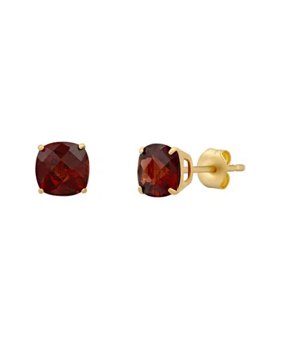 Maxcolor 14k 4.20 Ct. Tw. Garnet Studs In Gold