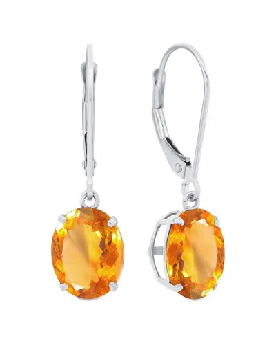 Maxcolor 14k 4.50 Ct. Tw. Citrine Dangle Earrings