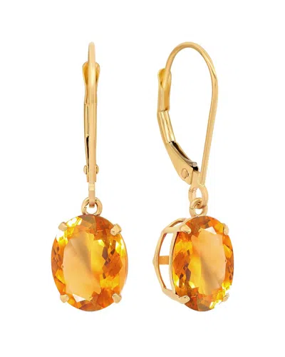Maxcolor 14k 4.50 Ct. Tw. Citrine Dangle Earrings