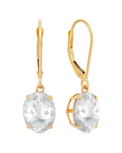 Maxcolor 14k 5.50 Ct. Tw. White Topaz Dangle Earrings