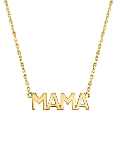 Maxcolor 14k Yellow Gold Mama Necklace