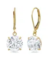 Maxcolor 8.00 Ct. T.w. Cz Drop Earrings In 14kt Yellow Gold