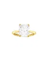 Maxcolor 14k Yellow Gold 4.25 Carat Cz Solitaire Ring