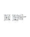 Maxcolor 14k Cz Stud Earrings In Metallic