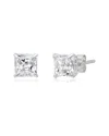 Maxcolor 14k Cz Stud Earrings In Metallic