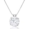 Maxcolor 14k Gold 10mm Solitaire Cubic Zirconia Pendant Necklace With 18 Inch Box Chain In White