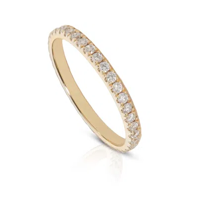 Maxcolor 14k Gold Lab Grown Diamond Eternity Ring In Yellow