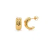 Maxcolor 14k Gold Resin Filled Electroform C Hoop Earrings In Yellow