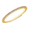 Maxcolor 14k Gold Vermeil Birthstone 1mm Cubic Zirconia Ring In Gold