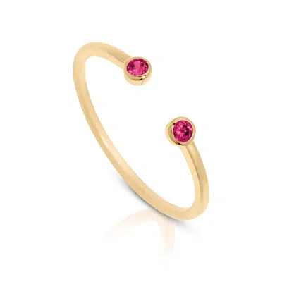 Maxcolor 14k Gold Vermeil Birthstone 2mm Cubic Zirconia Open Bezel Ring