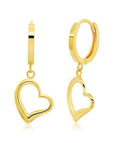 Maxcolor 14k Hoop Earrings In Gold