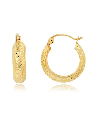 Maxcolor 14k Hoop Earrings In Gold
