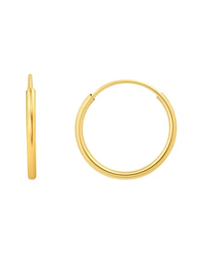 Maxcolor 14k  Hoop Earrings In Gold
