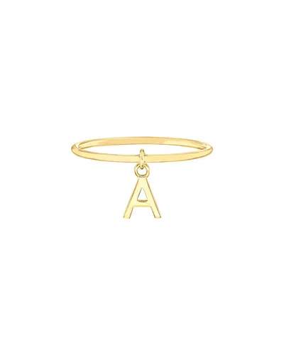 Maxcolor 14kt Yellow Gold A Initial Charm Ring