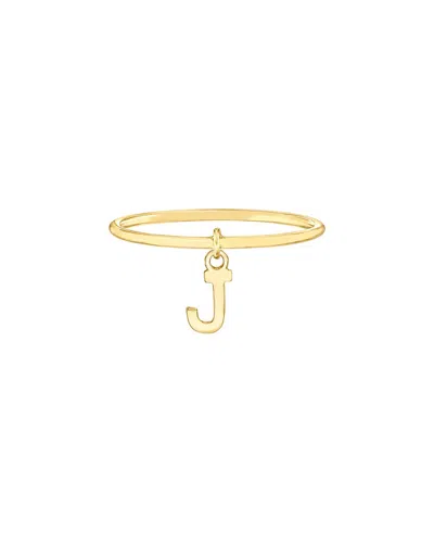 Maxcolor 14kt Yellow Gold J Initial Charm Ring