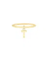 Maxcolor 14kt Yellow Gold T Initial Charm Ring