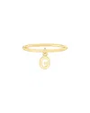Maxcolor 14kt Yellow Gold G Initial Charm Ring