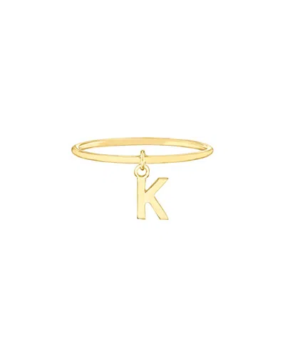 Maxcolor 14kt Yellow Gold K Initial Charm Ring