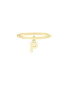 Maxcolor 14kt Yellow Gold P Initial Charm Ring