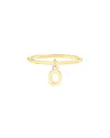Maxcolor 14kt Yellow Gold O Initial Charm Ring