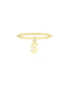 Maxcolor 14kt Yellow Gold S Initial Charm Ring