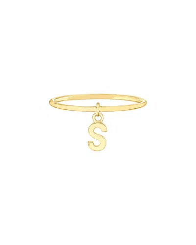 Maxcolor 14kt Yellow Gold S Initial Charm Ring