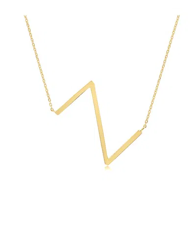 Maxcolor 14k Solid Yellow Gold Large Sideways Block Letter