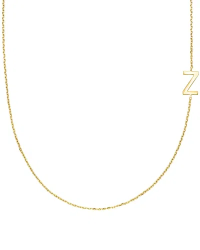 Maxcolor 14k Yellow Gold Off Set Letter Necklace