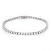 Maxcolor 14k Solid Gold Lab Grown Diamond Baguette Tennis Bracelet In White