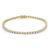Maxcolor 14k Solid Gold Lab Grown Diamond Baguette Tennis Bracelet In Gold