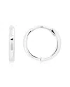 Maxcolor 14k Yellow Gold 10mm Domed Style Huggie Hoop Earrings With Hidden Post Hinged Closure In Silver