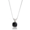 Maxcolor 14k White Gold 8mm Cushion Cut Gemstone Pendant Necklaces With 18 Inch Box Chain In Metallic