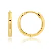Maxcolor 14k Yellow Gold 10mm Domed Style Huggie Hoop Earrings With Hidden Post Hinged Closure