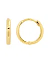 Maxcolor 14k Yellow Gold 10mm Domed Style Huggie Hoop Earrings With Hidden Post Hinged Closure In Yellow