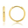 Maxcolor 14k Yellow Gold 14mm Domed Style Huggie Hoop Earrings With Hidden Post Hinged Closure