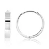 Maxcolor 14k Yellow Gold 14mm Flat Style Huggie Hoop Earrings With Hidden Post Hinged Closure