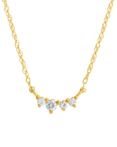 MAXCOLOR MAXCOLOR 14K 0.07 CT. TW. LAB-GROWN DIAMOND CABLE NECKLACE
