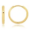 Maxcolor 14k Yellow Gold 16mm Domed Style Huggie Hoop Earrings With Hidden Post Hinged Closure