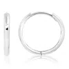 Maxcolor 14k Yellow Gold 16mm Domed Style Huggie Hoop Earrings With Hidden Post Hinged Closure In White