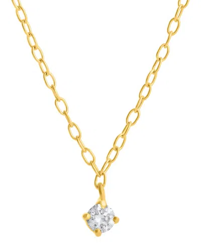 Maxcolor 14k Yellow Gold 2.7mm Round Lab Grown Diamond Neck
