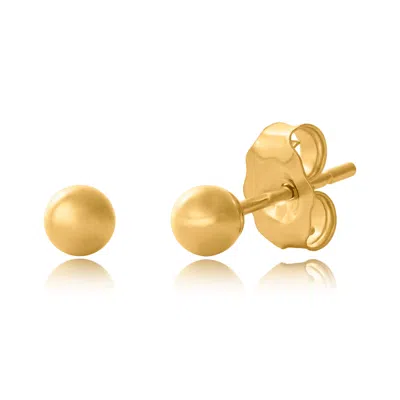 Maxcolor 14k Yellow Gold 3mm Ball Studs