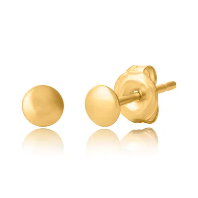 Maxcolor 14k Yellow Gold 4mm Dot Studs