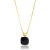 Maxcolor 14k Yellow Gold 8mm Cushion Cut Gemstone Pendant Necklaces With 18 Inch Box Chain In Gold