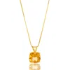 Maxcolor 14k Yellow Gold 8mm Cushion Cut Gemstone Pendant Necklaces With 18 Inch Box Chain In Gold