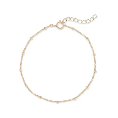 Maxcolor 14k Yellow Gold Beaded Bracelet