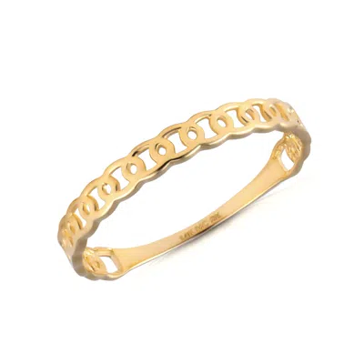 Maxcolor 14k Yellow Gold Chain Link Ring