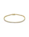 Maxcolor 14k Solid Gold Lab Grown Diamond Baguette Tennis Bracelet In Gold